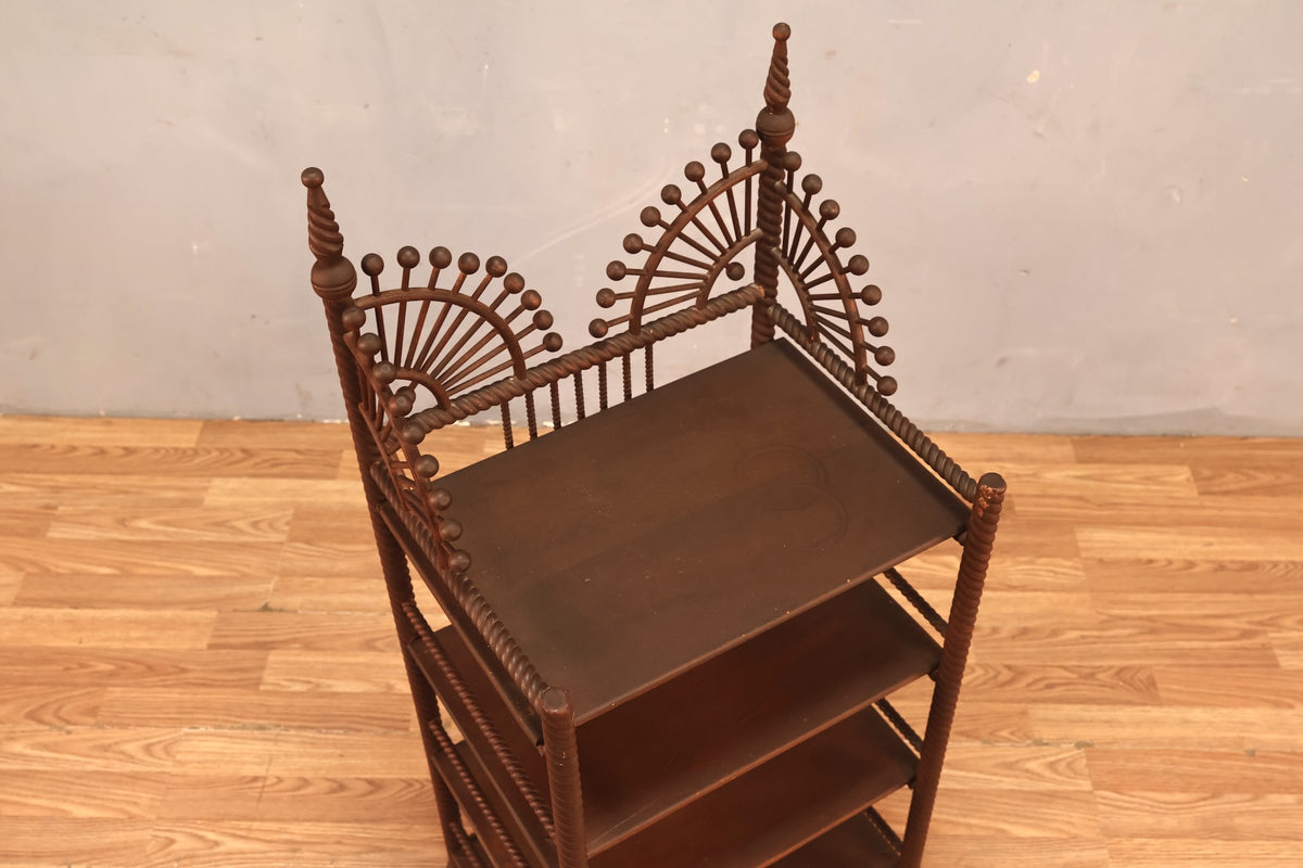 Ornate Arts & Crafts 4-Tier Shelf