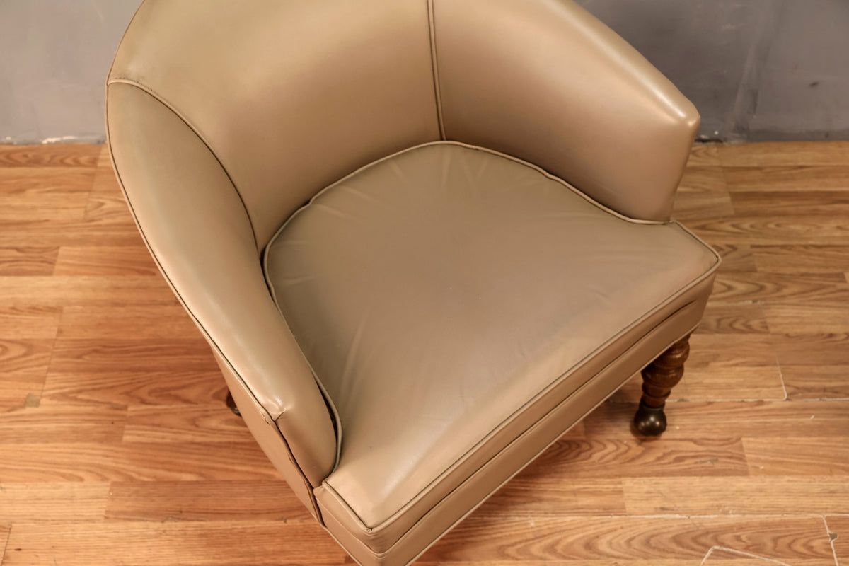 Taupe Vinyl Rolling Chair - ONLINE ONLY