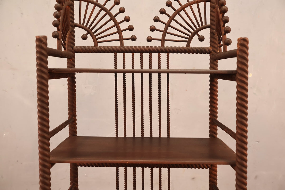 Ornate Arts & Crafts 4-Tier Shelf
