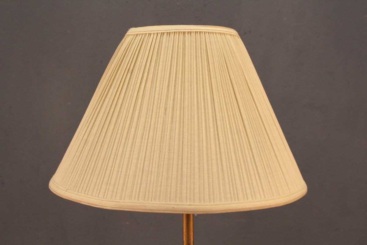 Mid Century Gold & Walnut Floor Lamp