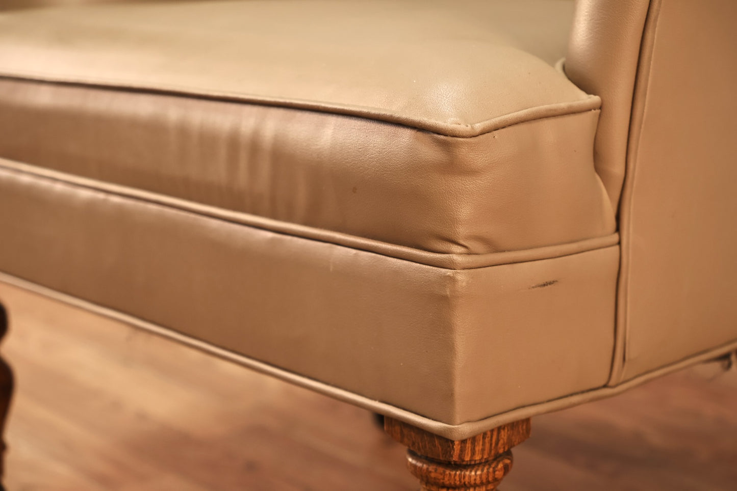 Taupe Vinyl Rolling Chair - ONLINE ONLY