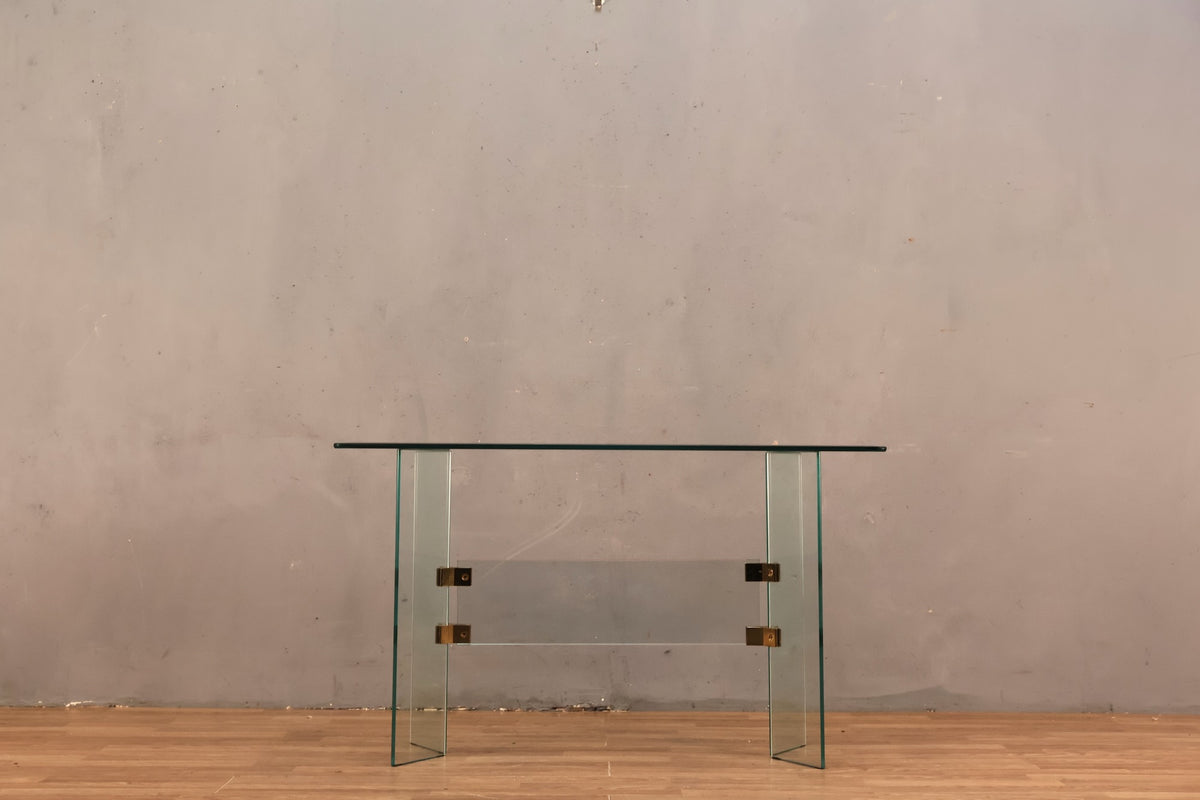 Luxe Glass & Brass Console Table - ONLINE ONLY