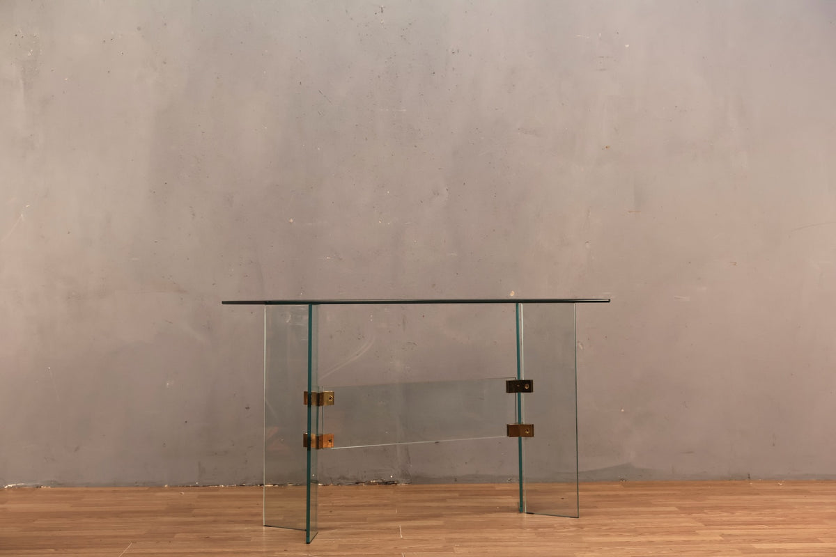 Luxe Glass & Brass Console Table - ONLINE ONLY