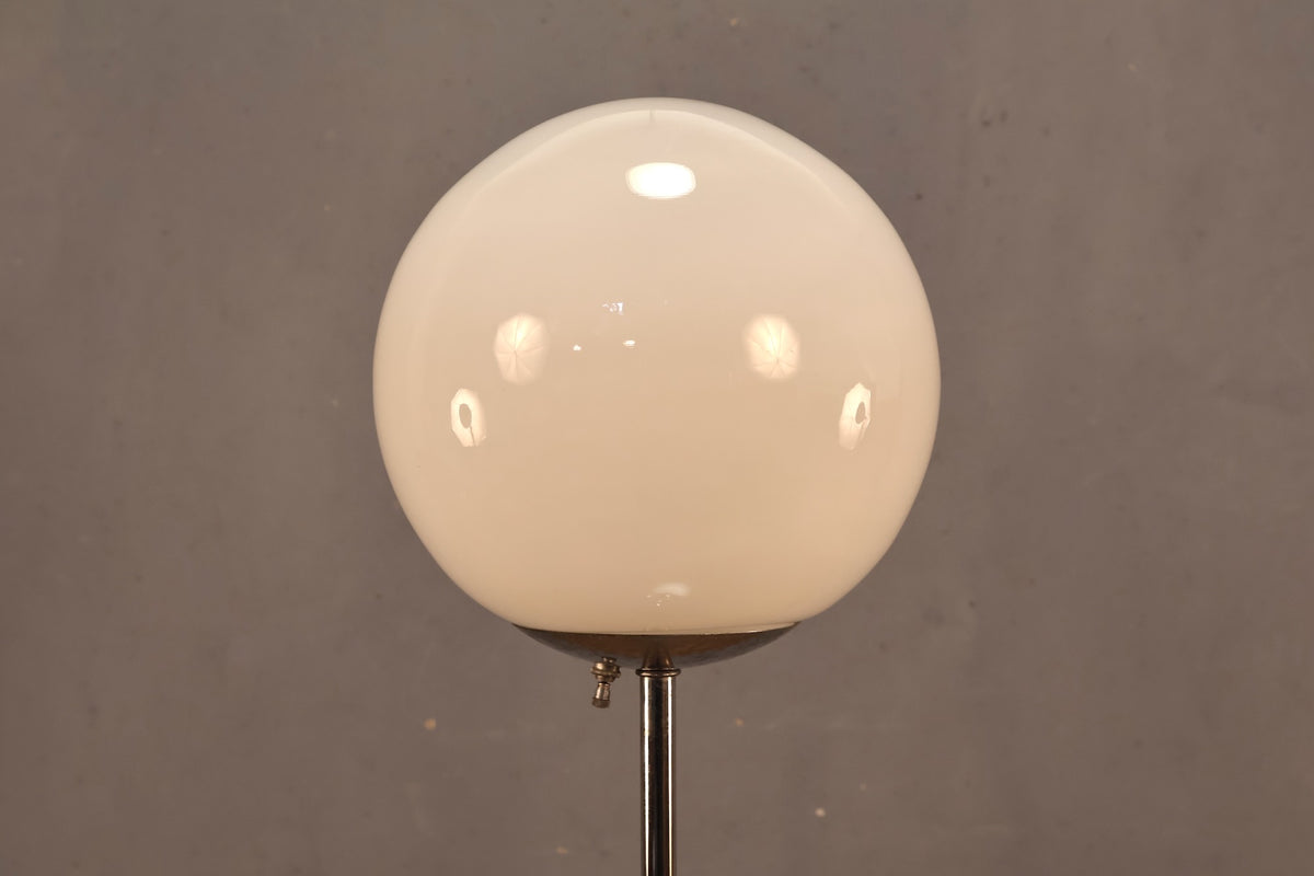 Mid Century Chrome & Glass Side Table Floor Lamp