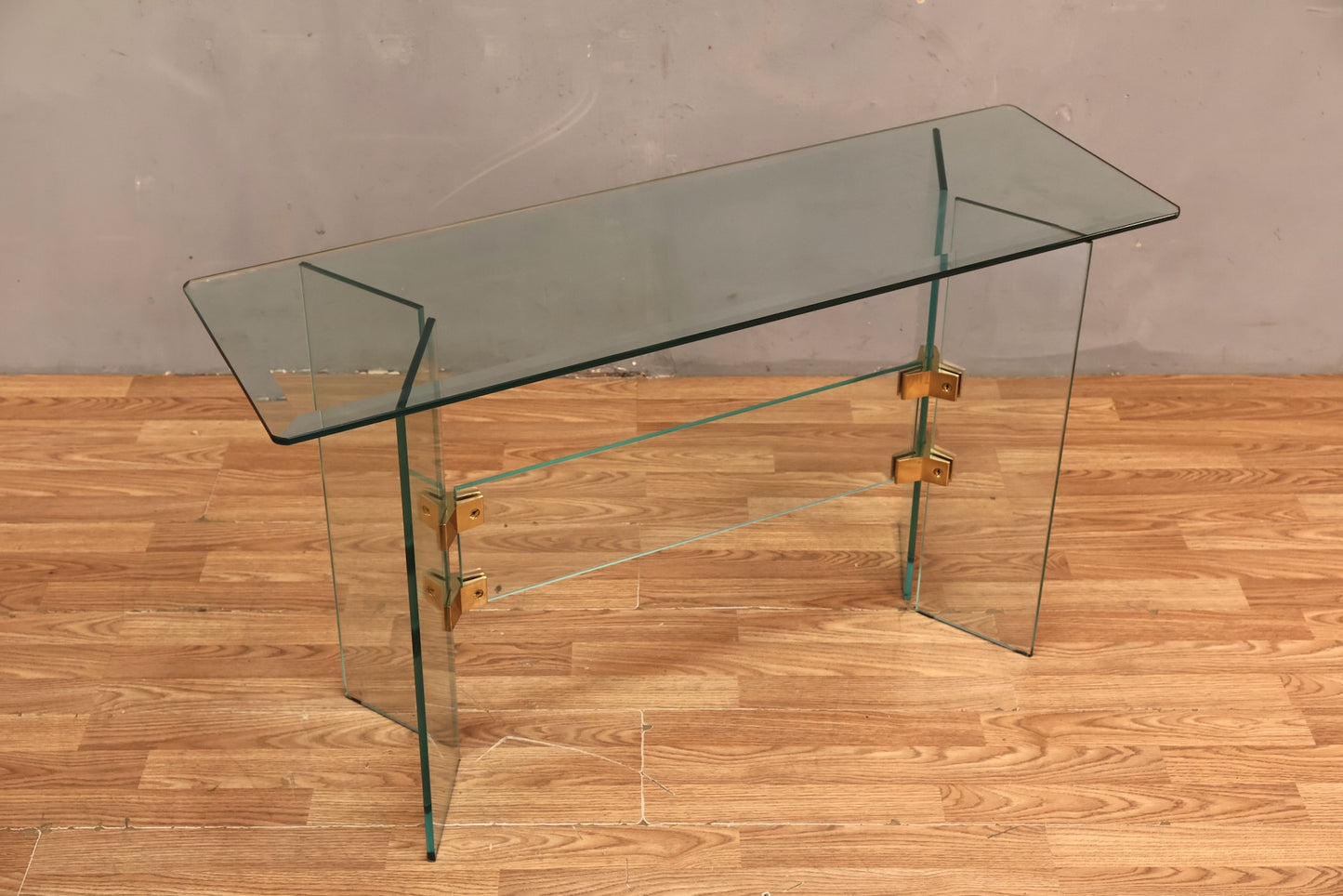 Luxe Glass & Brass Console Table - ONLINE ONLY