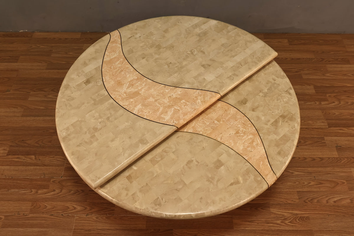 Large 1990s Travertine Swivel-Top Coffee Table - ONLINE ONLY