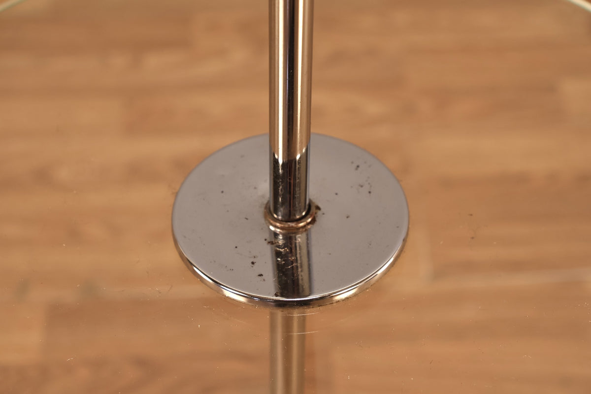 Mid Century Chrome & Glass Side Table Floor Lamp