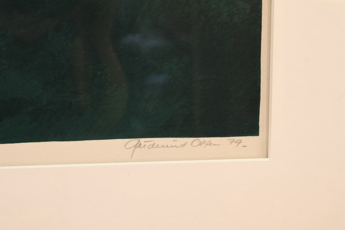 1970s "Composition" Gudmund Olsen Lithograph