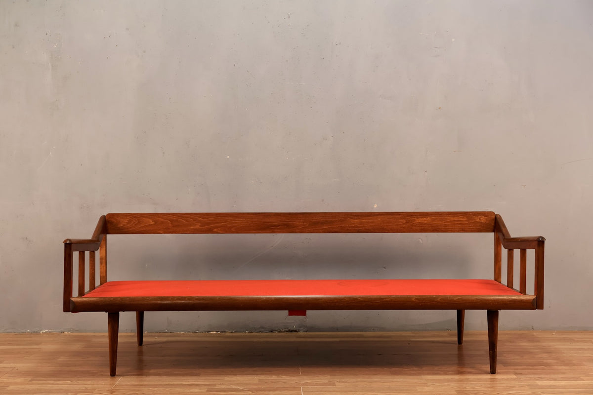 Mid Century Walnut Daybed Sofa Frame - ONLINE ONLY