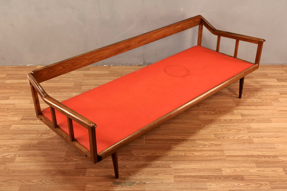 Mid Century Walnut Daybed Sofa Frame - ONLINE ONLY