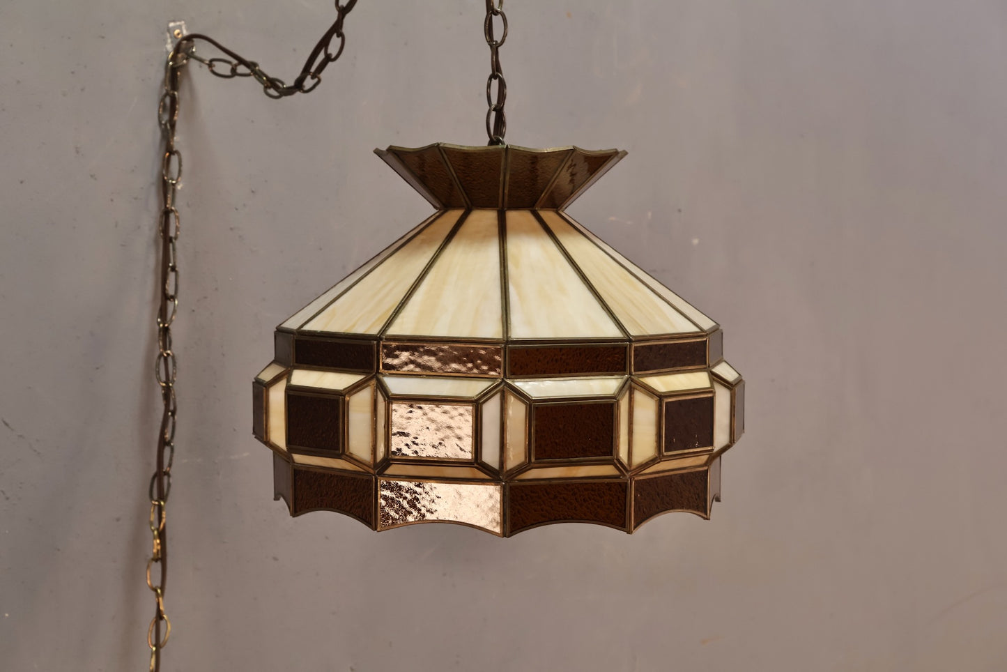 Vanilla-Coke Stained Glass Swag Lamp