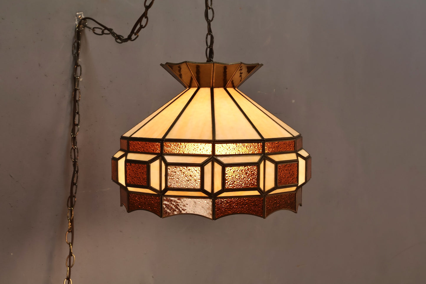 Vanilla-Coke Stained Glass Swag Lamp