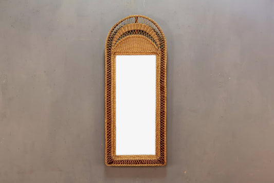 Arched Rattan Mirror
