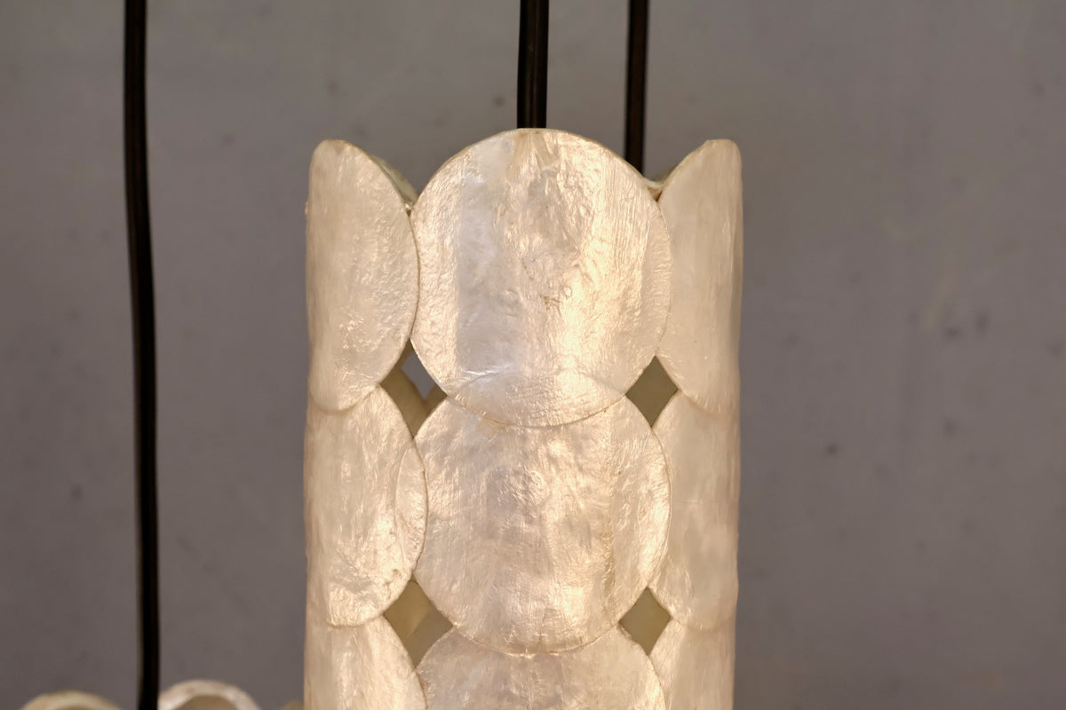 Capiz & Brass Pendant Swag Lamp