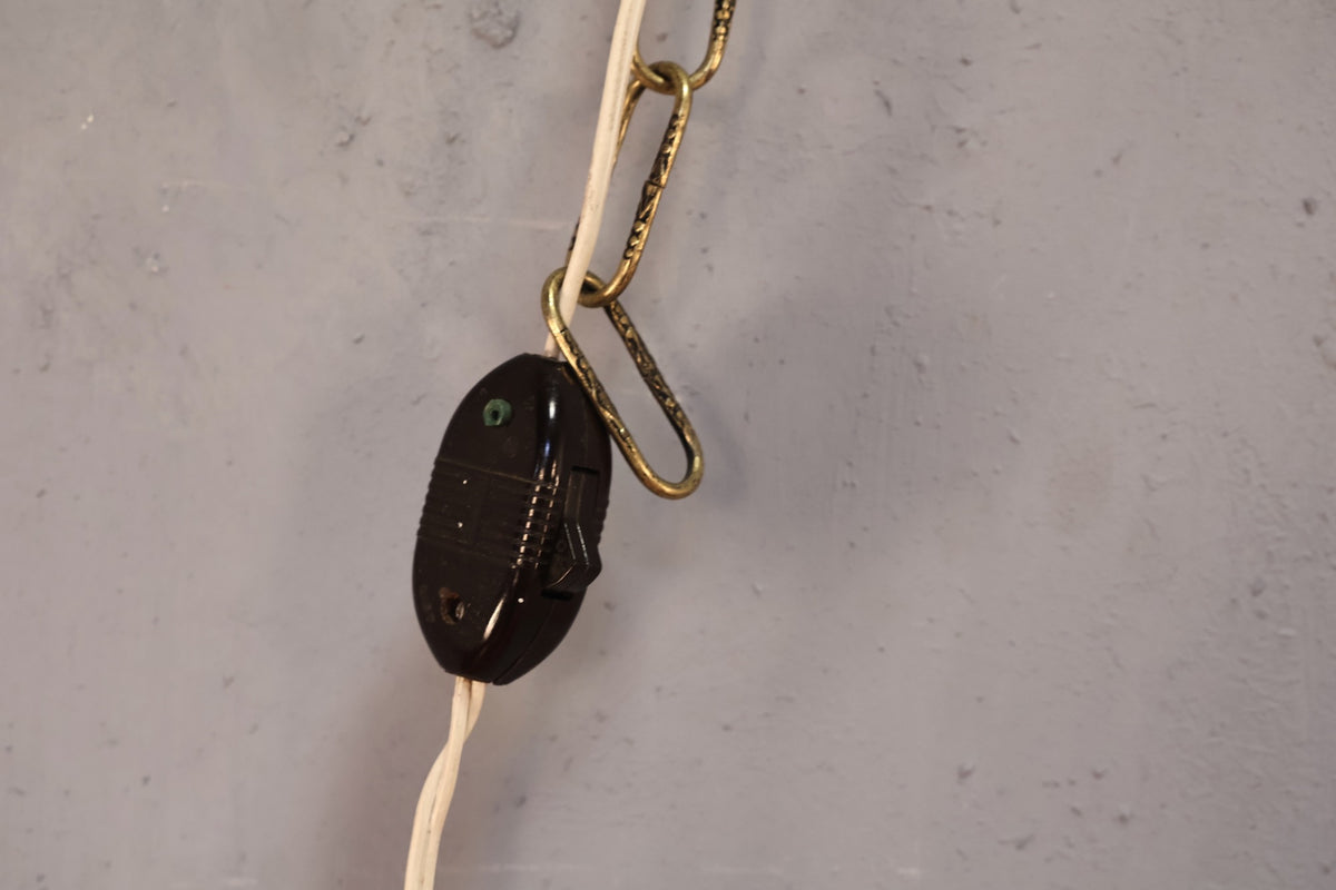 Capiz & Brass Pendant Swag Lamp