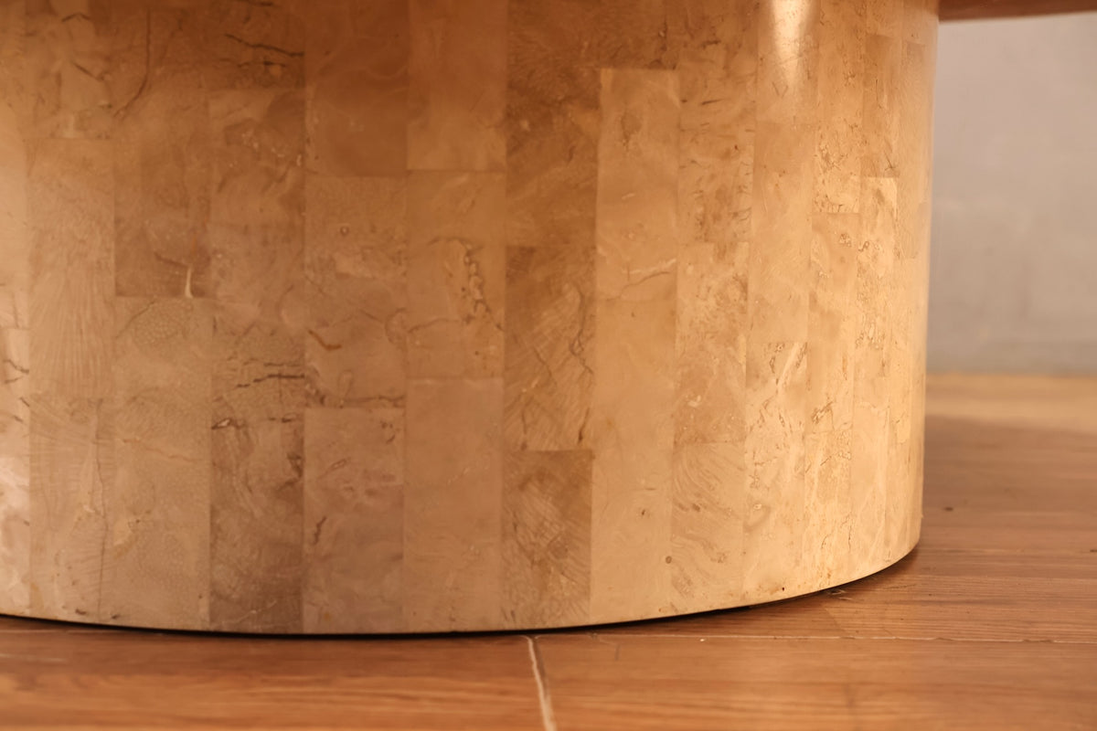 Large 1990s Travertine Swivel-Top Coffee Table - ONLINE ONLY