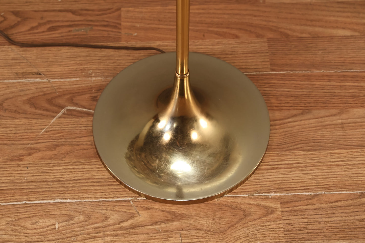 Brass Floor Lamp With Black Shade