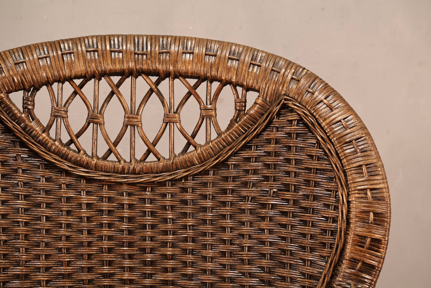 Dark Wicker & White Armchair