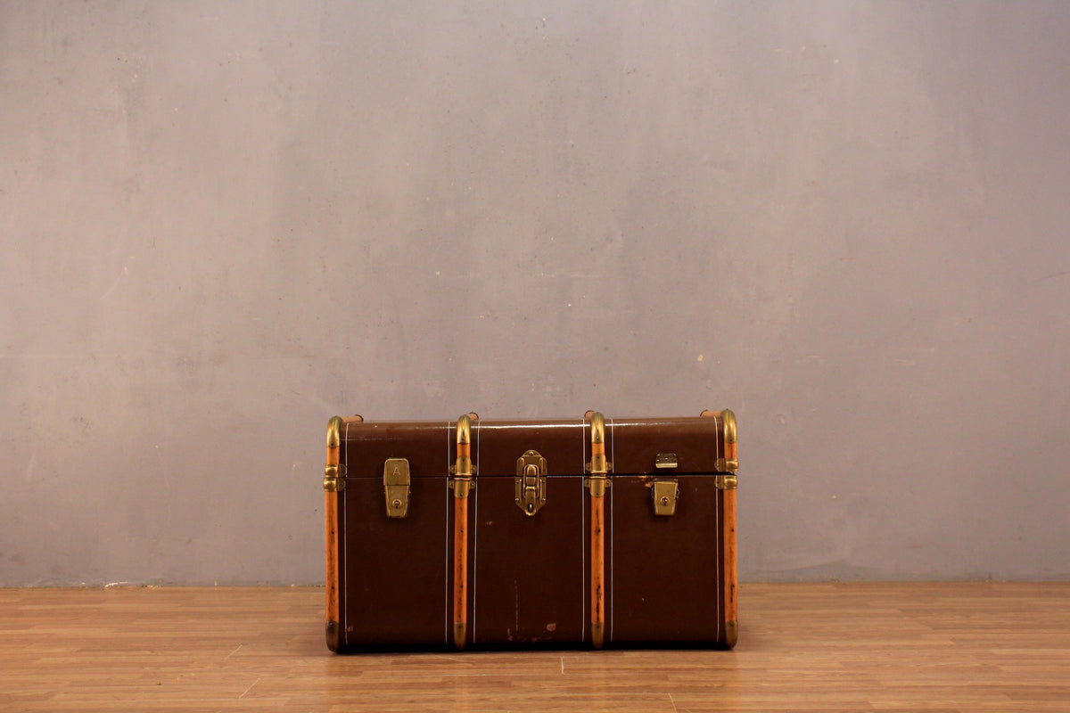 Antique Toffee Banded Trunk - ONLINE ONLY