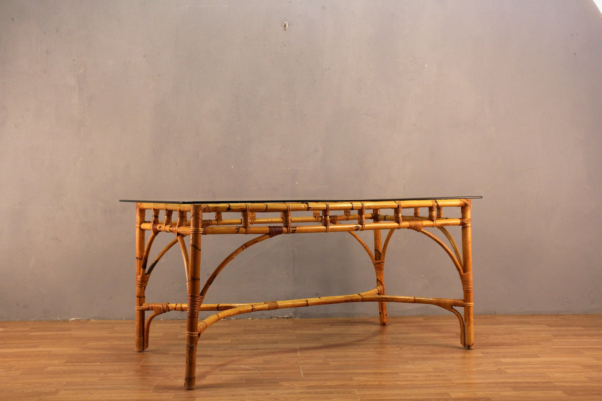 Bamboo & Glass Dining Table - ONLINE ONLY