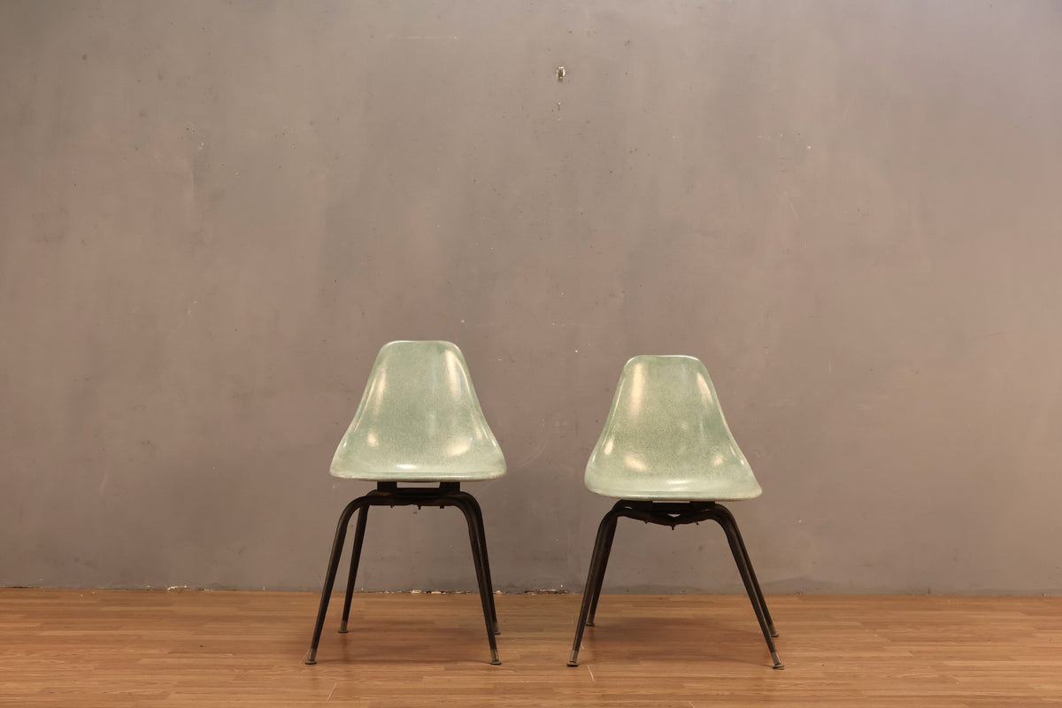 Mid Century Aqua Fiberglass Shell Chair - ONLINE ONLY