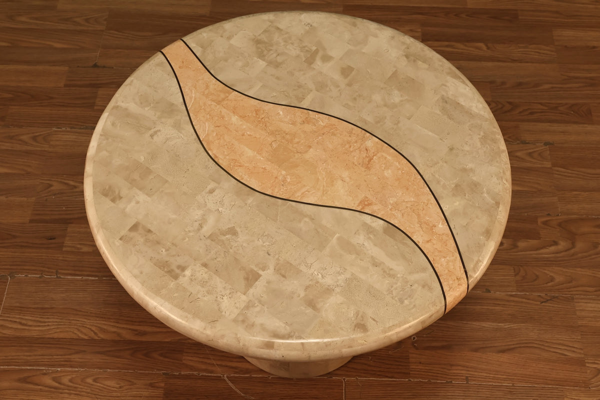 1990s Travertine End Table - ONLINE ONLY