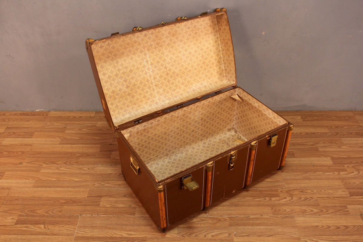 Antique Toffee Banded Trunk - ONLINE ONLY