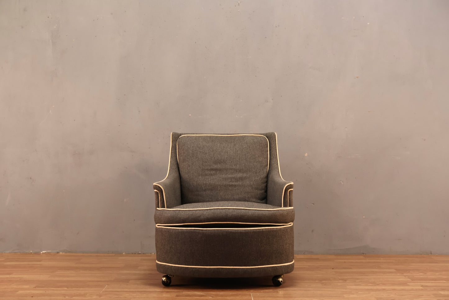 Gray & White Club Chair - ONLINE ONLY