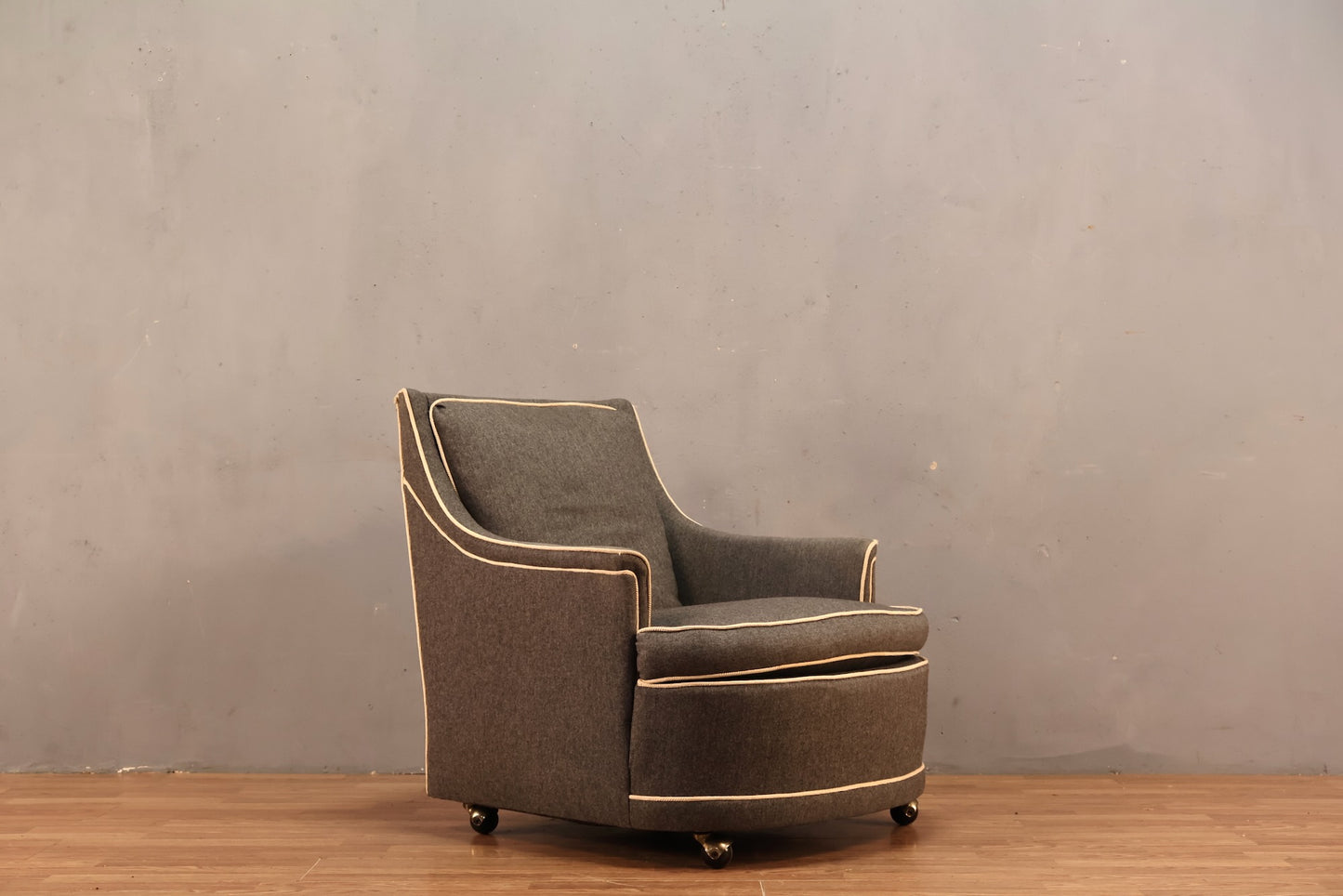 Gray & White Club Chair - ONLINE ONLY