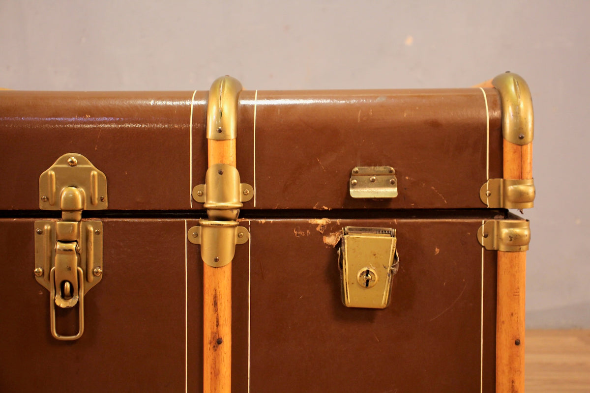 Antique Toffee Banded Trunk - ONLINE ONLY