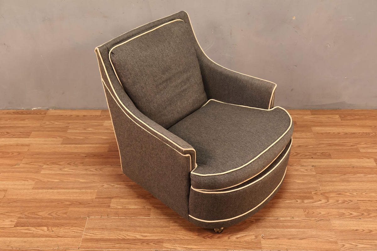 Gray & White Club Chair - ONLINE ONLY