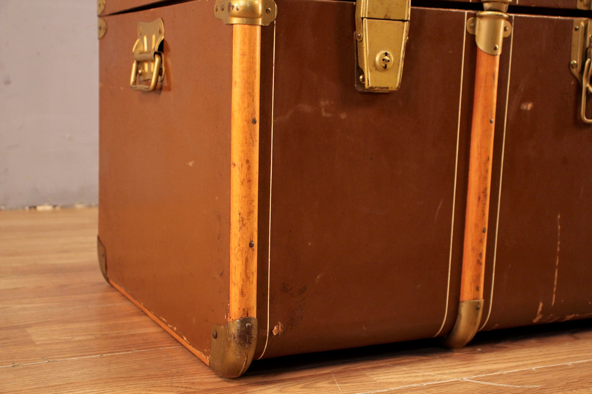 Antique Toffee Banded Trunk - ONLINE ONLY
