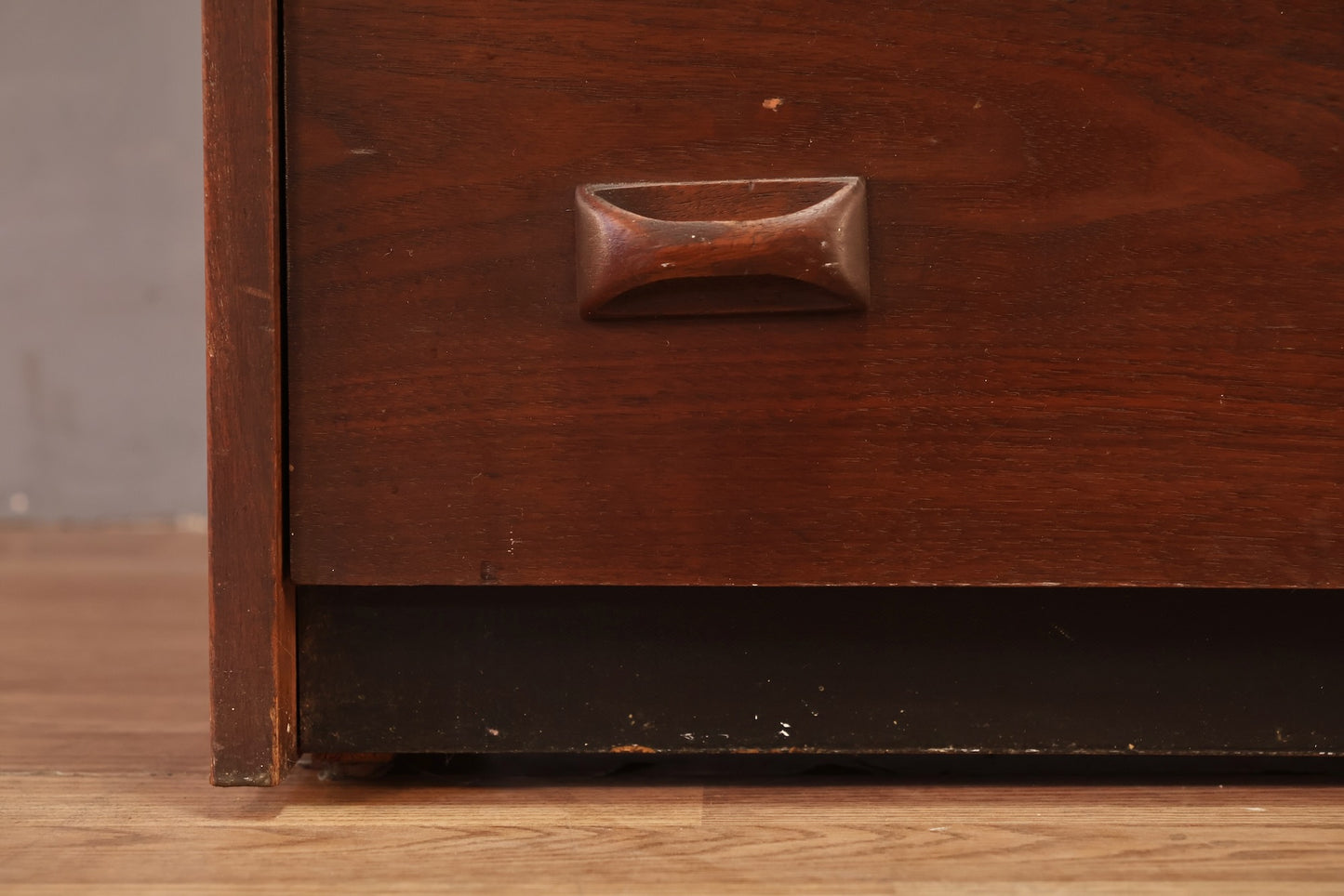 Dark Walnut 3-Drawer Drop-Front Wall Unit
