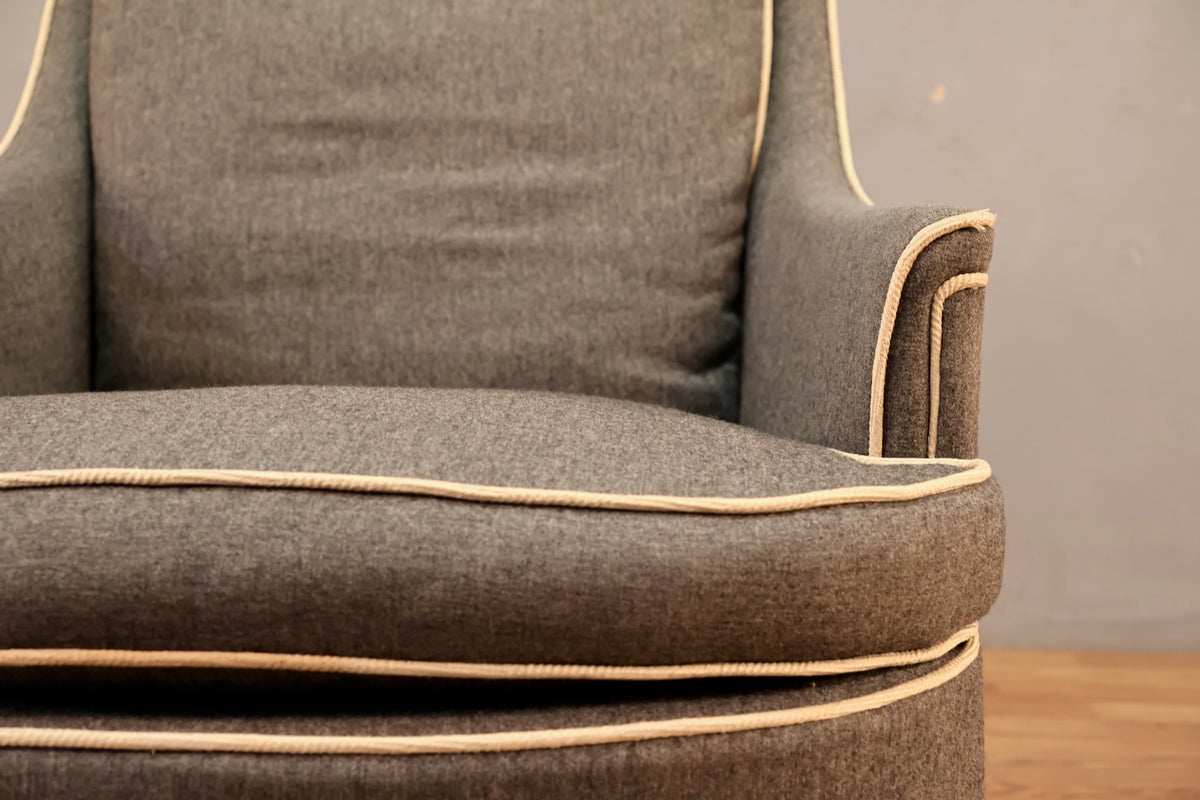 Gray & White Club Chair - ONLINE ONLY