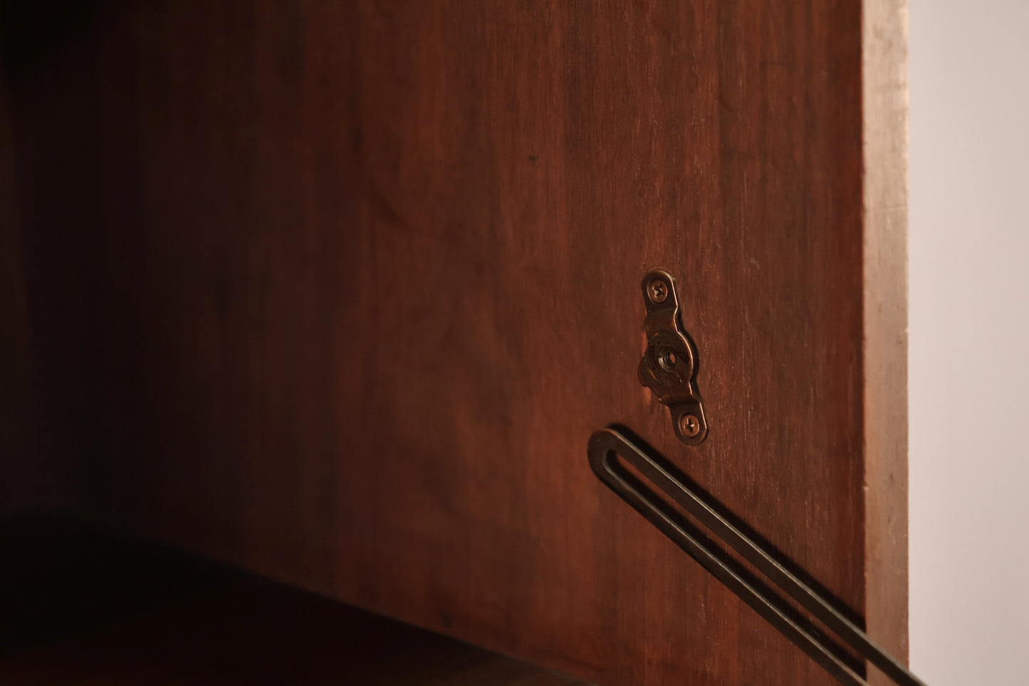 Dark Walnut 3-Drawer Drop-Front Wall Unit