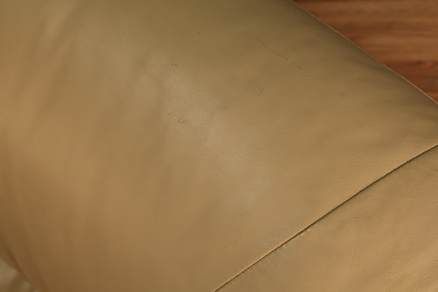 1980s Tan Leather Loveseat -ONLINE ONLY