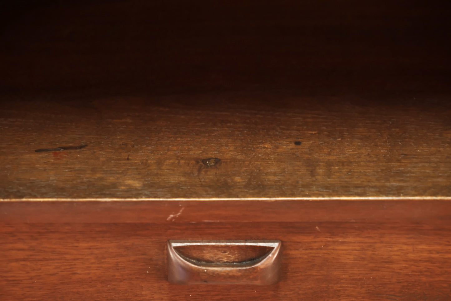 Dark Walnut 3-Drawer Drop-Front Wall Unit