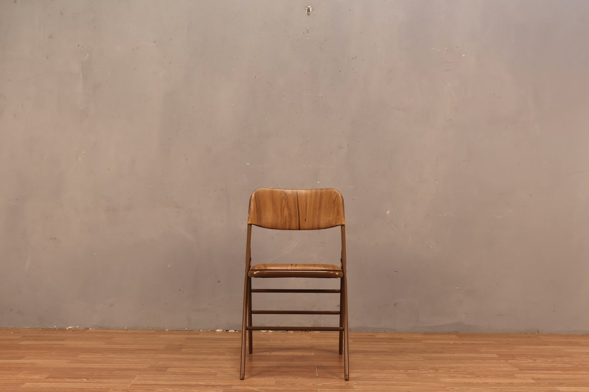 Samsonite Metal & Woodgrain Vinyl Folding Chair
