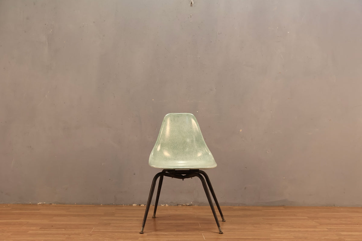 Mid Century Aqua Fiberglass Shell Chair - ONLINE ONLY