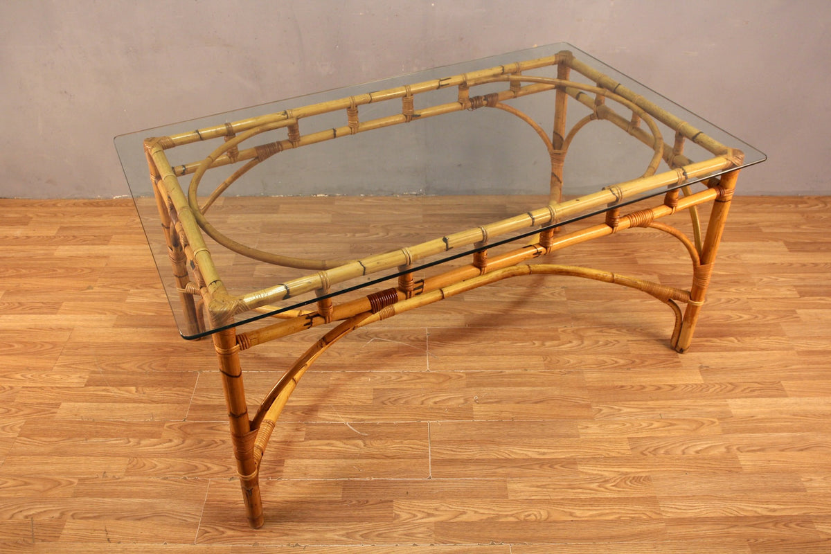 Bamboo & Glass Dining Table - ONLINE ONLY