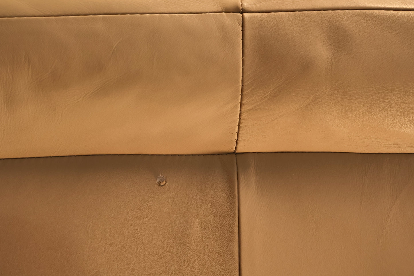 1980s Tan Leather Loveseat -ONLINE ONLY