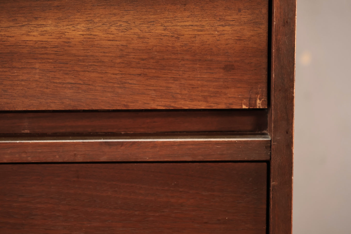 Dark Walnut 3-Drawer Drop-Front Wall Unit