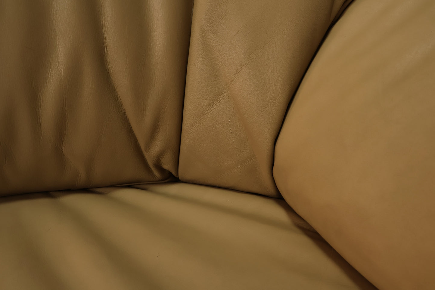 1980s Tan Leather Loveseat -ONLINE ONLY