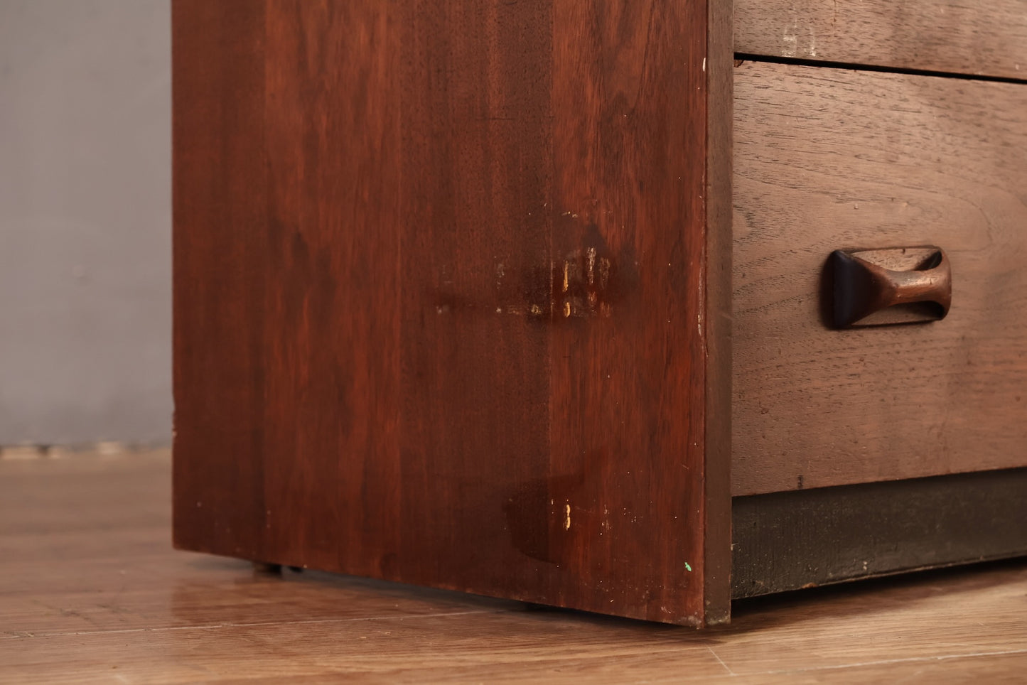 Dark Walnut 3-Drawer Drop-Front Wall Unit