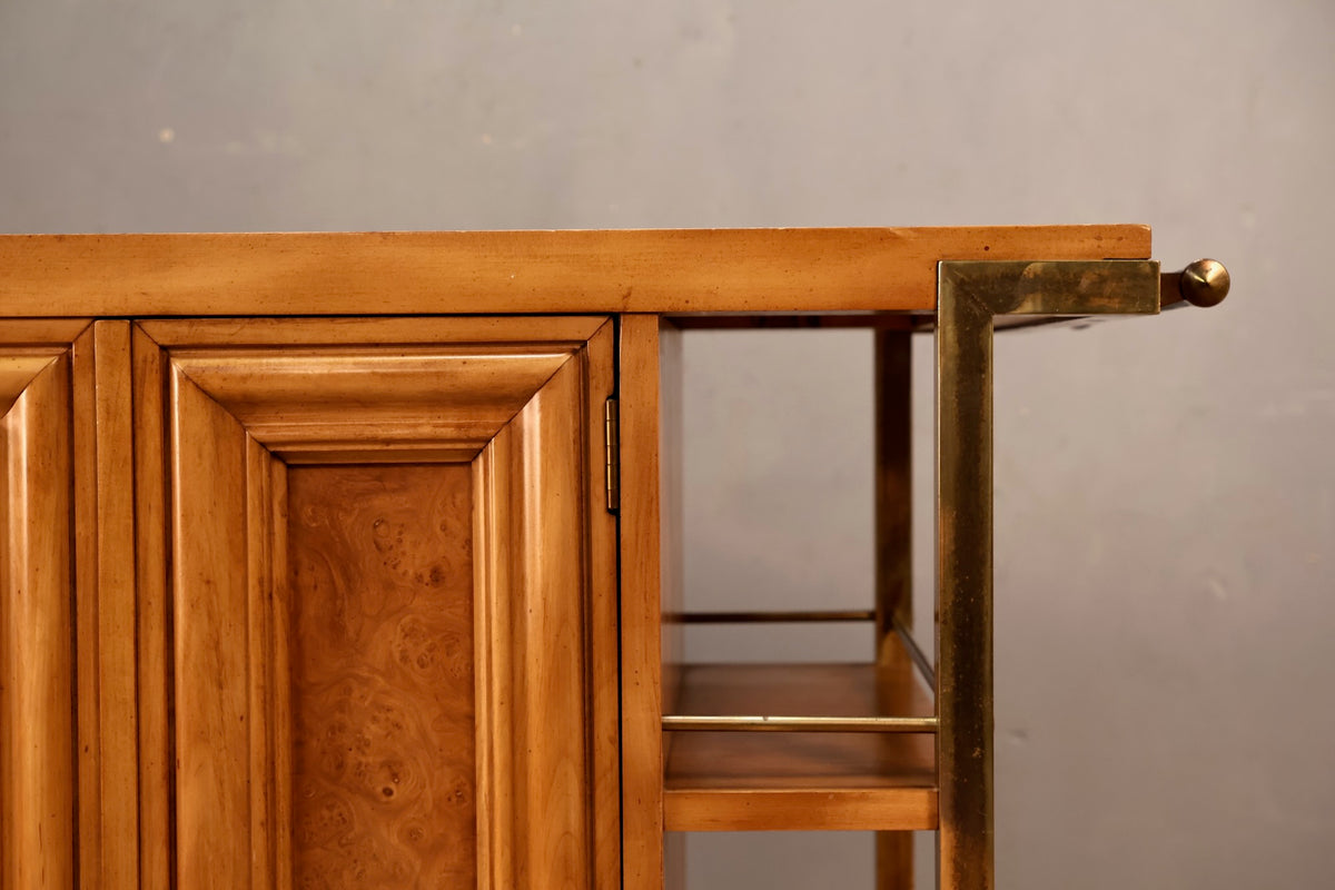 JL Metz Marble & Burl Bar Cart