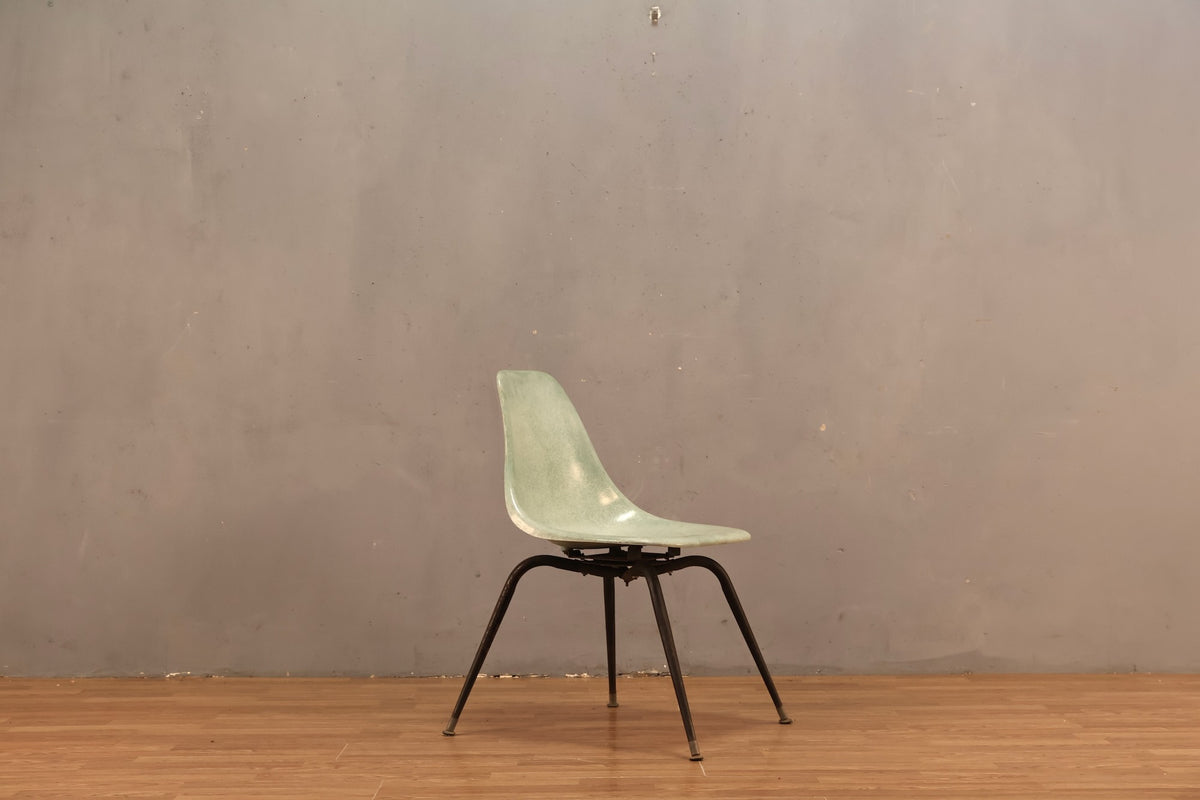 Mid Century Aqua Fiberglass Shell Chair - ONLINE ONLY