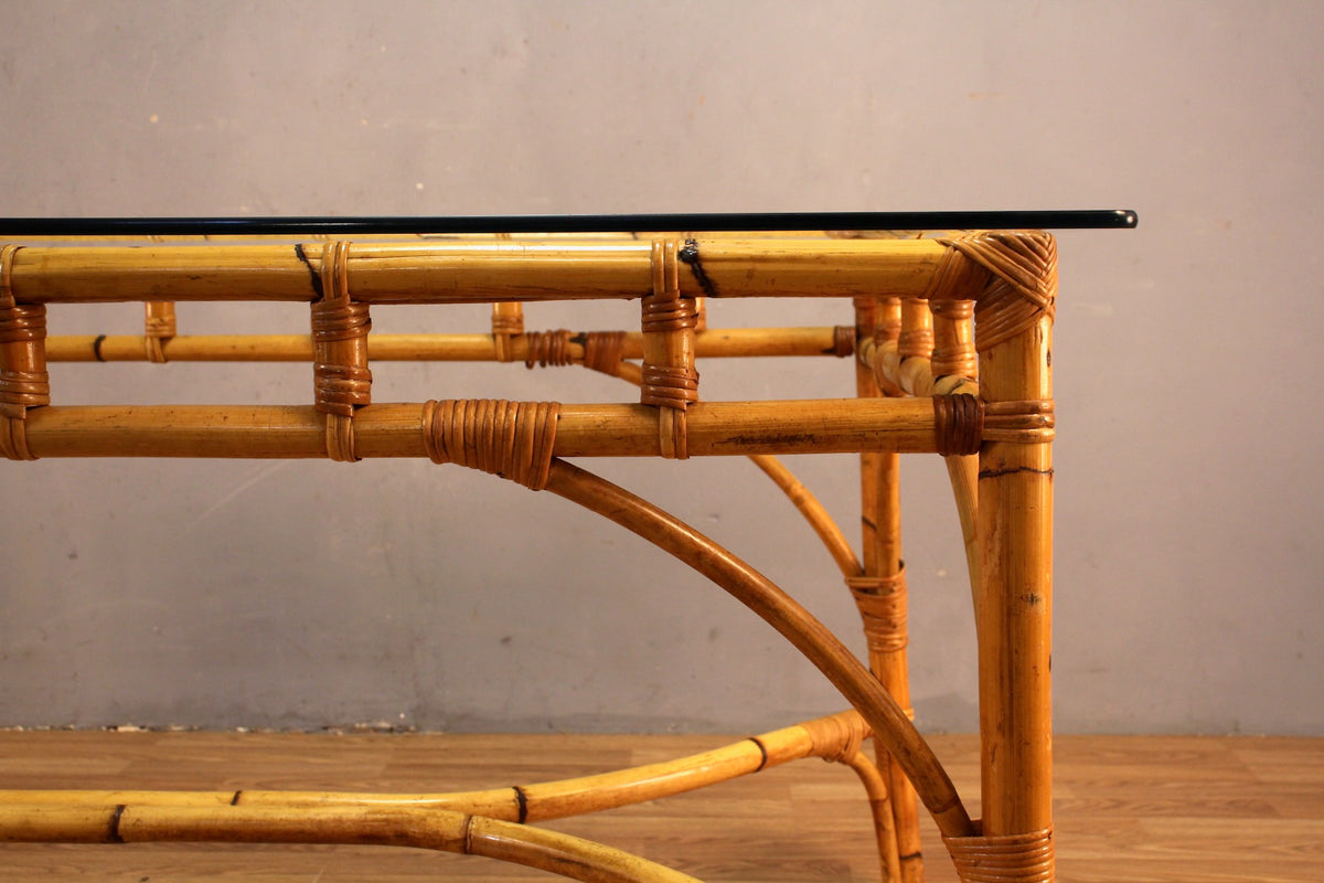 Bamboo & Glass Dining Table - ONLINE ONLY