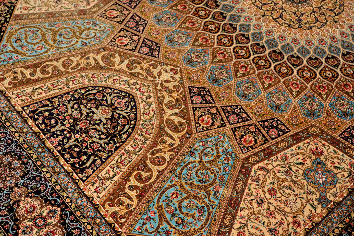 Large Blue Kaleidoscope Area Rug - ONLINE ONLY