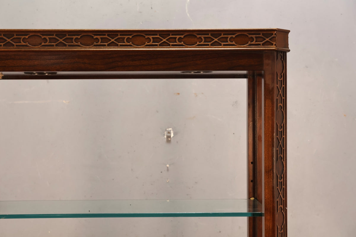Elegant Dark Wood & Glass Etagere