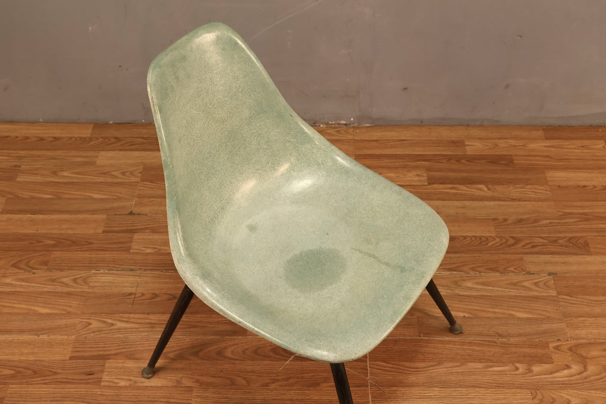 Mid Century Aqua Fiberglass Shell Chair - ONLINE ONLY